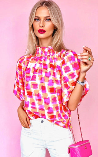 Confetti Kisses Puffy Sleeve Top