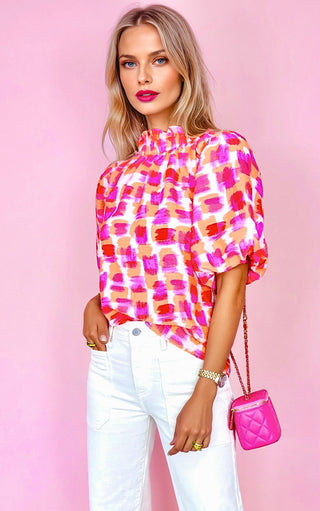 Confetti Kisses Puffy Sleeve Top