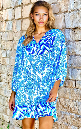 Summer Song Blue Floral Dress