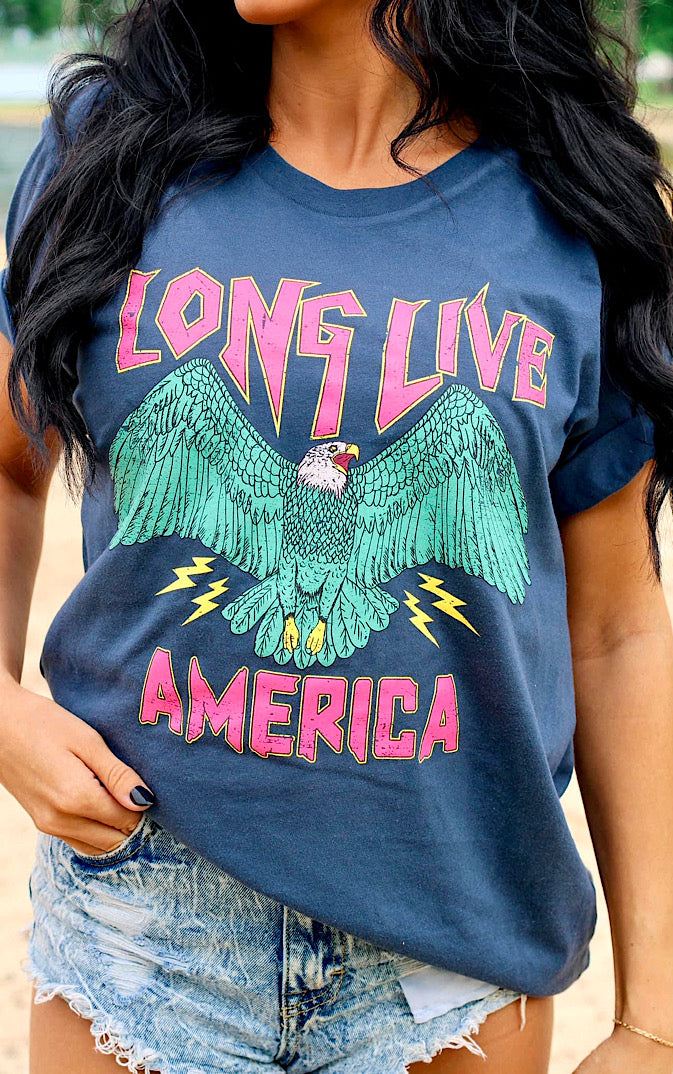 Long Live America Graphic Tee, SM-3X