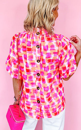 Confetti Kisses Puffy Sleeve Top