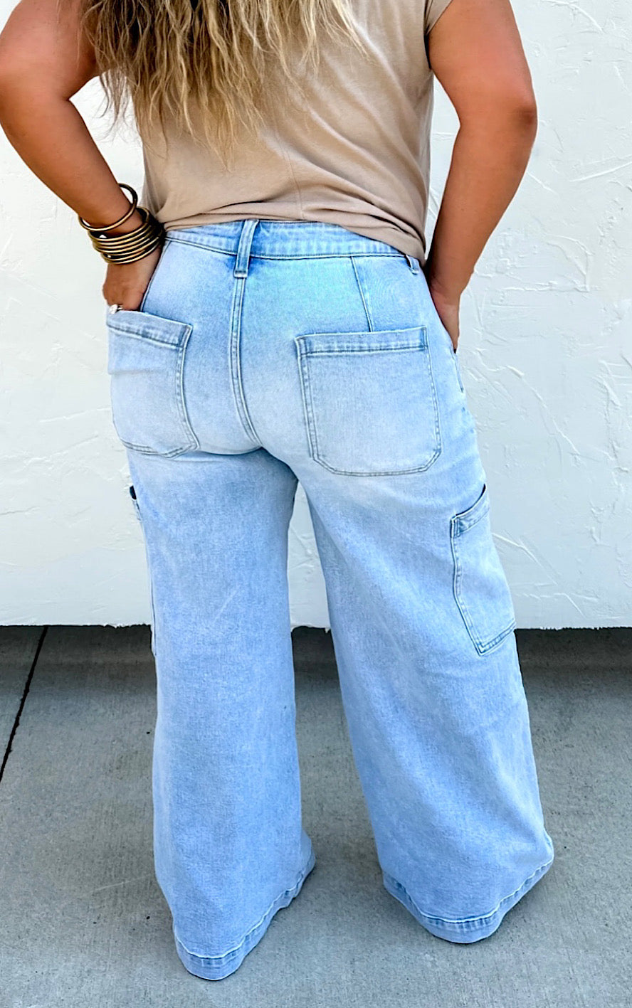 Wide Leg Cargo Jeans by Blakeley, SIZES 1-5X, SHORT & TALL!