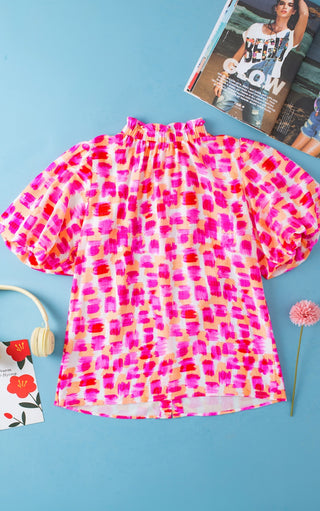 Confetti Kisses Puffy Sleeve Top
