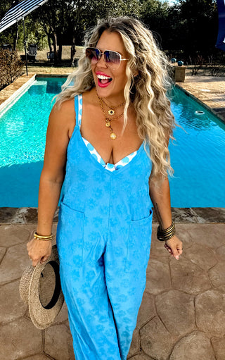 Coastal Cozy Blue Romper, XS-3X