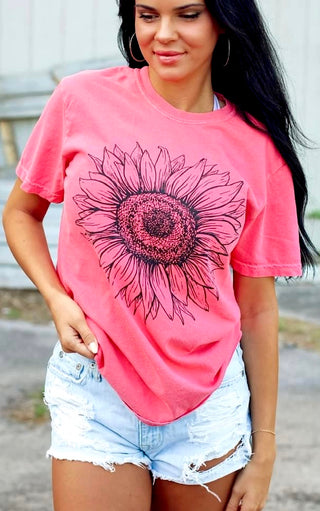 Flower Power Watermelon Comfort Colors Tee