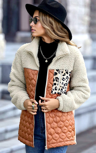Wild Cozy Layers Leopard Color Block Jacket