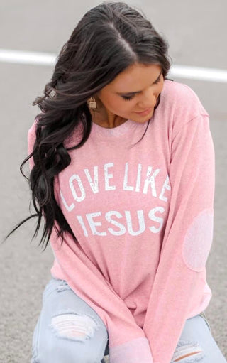 Love Like Jesus Blush Pink Sweatshirt