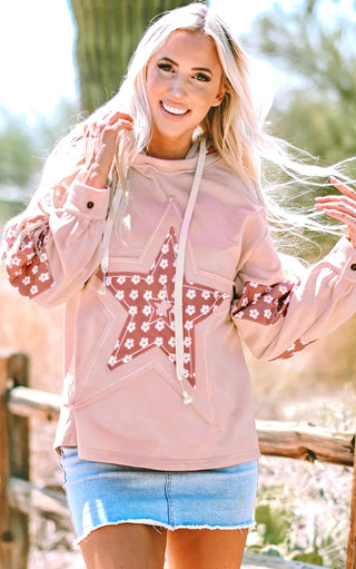 Pretty Patchwork Star Hoodie, THREE COLORS!