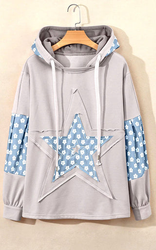 Pretty Patchwork Star Hoodie, THREE COLORS!