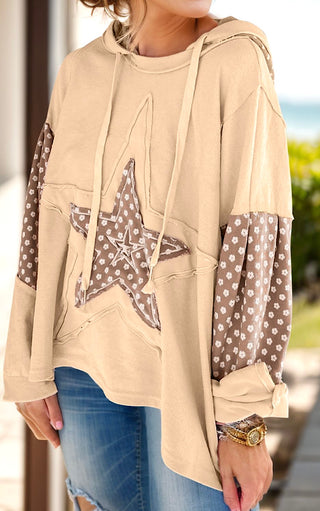 Pretty Patchwork Star Hoodie, THREE COLORS!