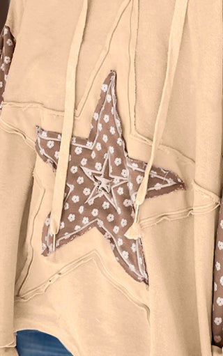 Pretty Patchwork Star Hoodie, THREE COLORS!