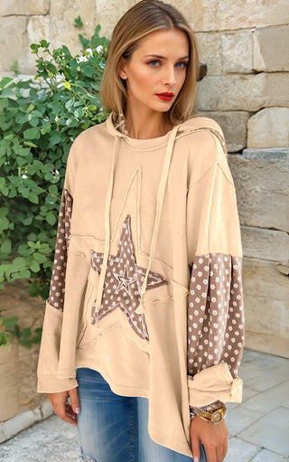 Pretty Patchwork Star Hoodie, THREE COLORS!