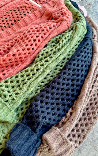 Harvest Haven Olive Green Chunky Knit Cardigan