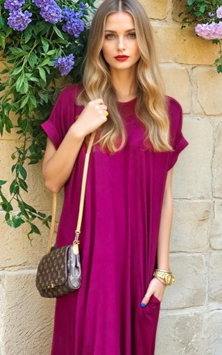Maddie Berry Purple T-shirt Maxi Dress