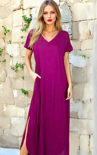 Maddie Berry Purple T-shirt Maxi Dress