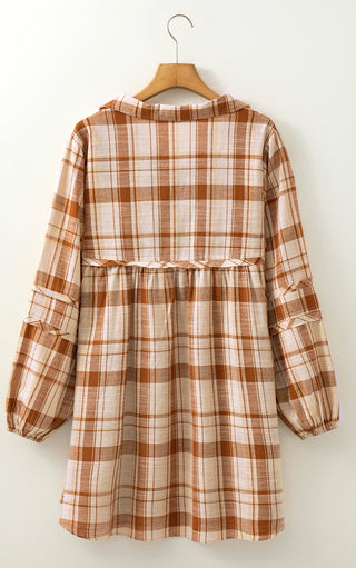 Hayride Honey Caramel Plaid Dress