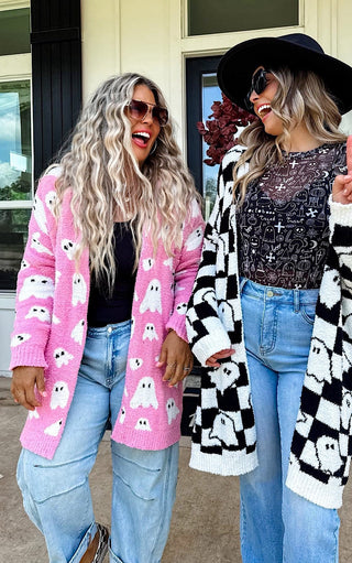 Boo-tiful Pink Ghost Cardigan