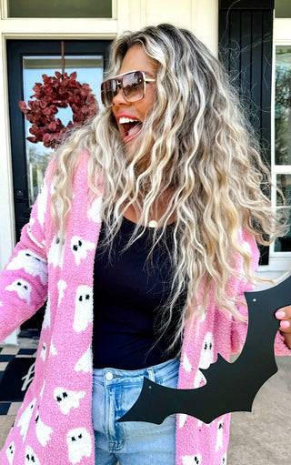 Boo-tiful Pink Ghost Cardigan