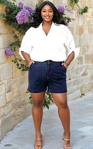 Judy Blue Dark Wash Trouser Shorts