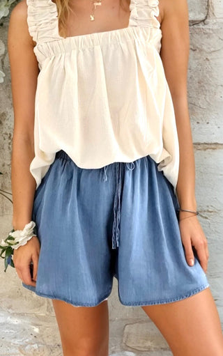Southern Belle Chambray Denim Shorts
