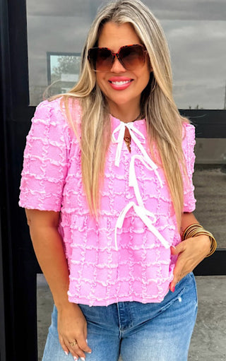 Charleston Charm Pink Bow Top