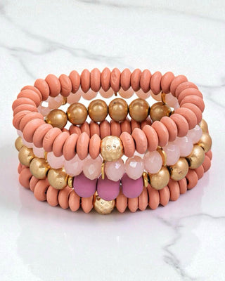 Desert Rose Pink Bracelet Stack
