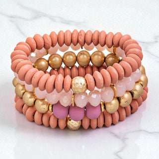 Desert Rose Pink Bracelet Stack