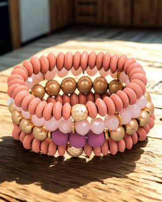Desert Rose Pink Bracelet Stack