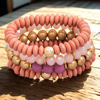 Desert Rose Pink Bracelet Stack