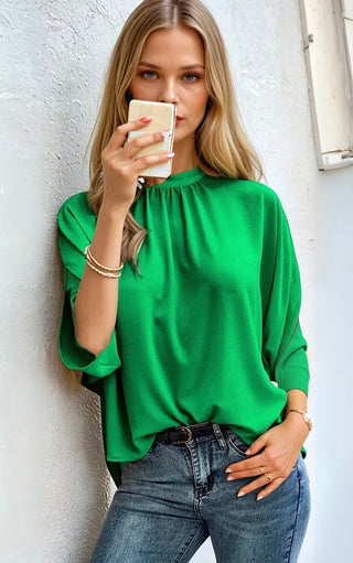 Confidence Is Key Tie Neck Top, FIVE COLORS!