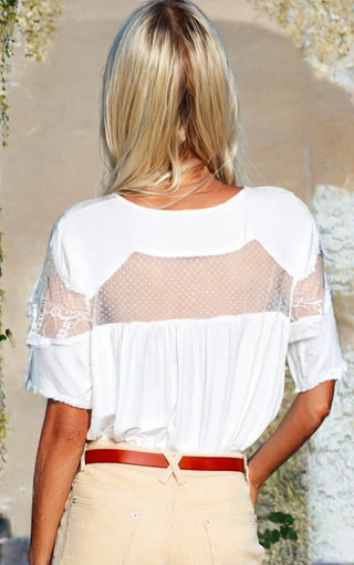 In My Dreams White Lace Top, SMALL & LRG