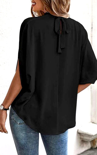 Confidence Is Key Tie Neck Top, FIVE COLORS!