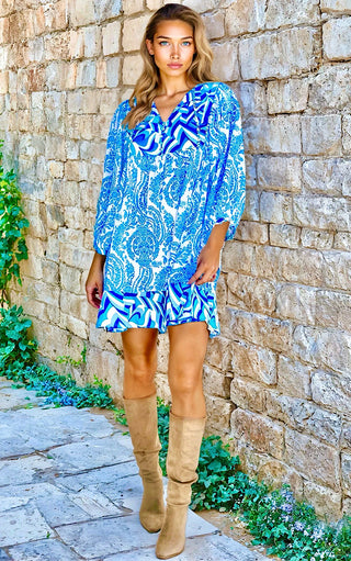 Summer Song Blue Floral Dress