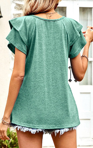 Easy On The Eyes Flutter Sleeve Tee, FIVE COLORS!