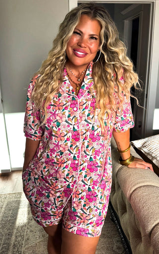 Summer Blossoms Pajamas Lounge Set