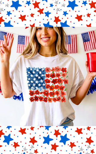 Floral Freedom Patriotic Tee