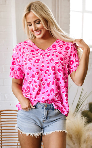 Flirty Feline Pink Leopard Top