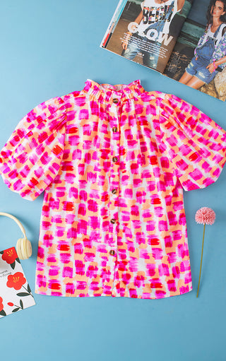 Confetti Kisses Puffy Sleeve Top