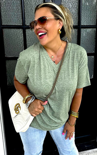 Better Than His Slouchy Boyfriend Tee - Olive