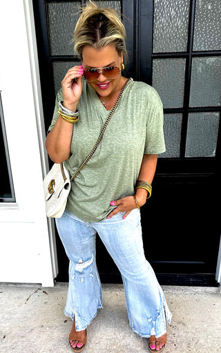 Better Than His Slouchy Boyfriend Tee - Olive