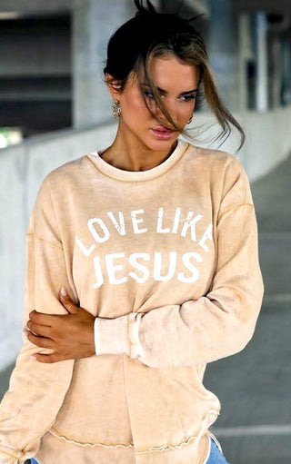 Love Like Jesus Vintage Yellow Sweatshirt