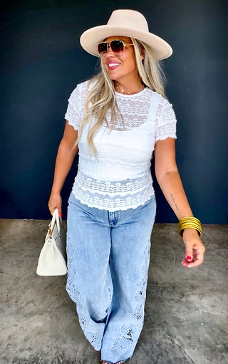 Prairie Rose Sheer Lace Top