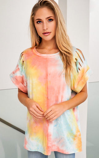 Sunset Wishes Marbled Top, LRG-1X!