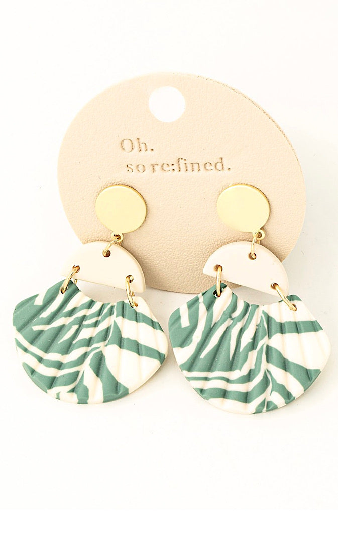 Totally Tropical Green Clay Earrings