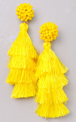 Something to Celebrate Yellow Fringe Earrings