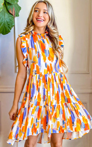 Falling For You Flutter Sleeve Babydoll Dress