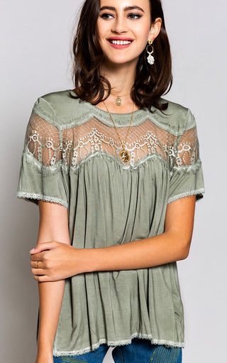 In My Dreams White Lace Top, SMALL & LRG