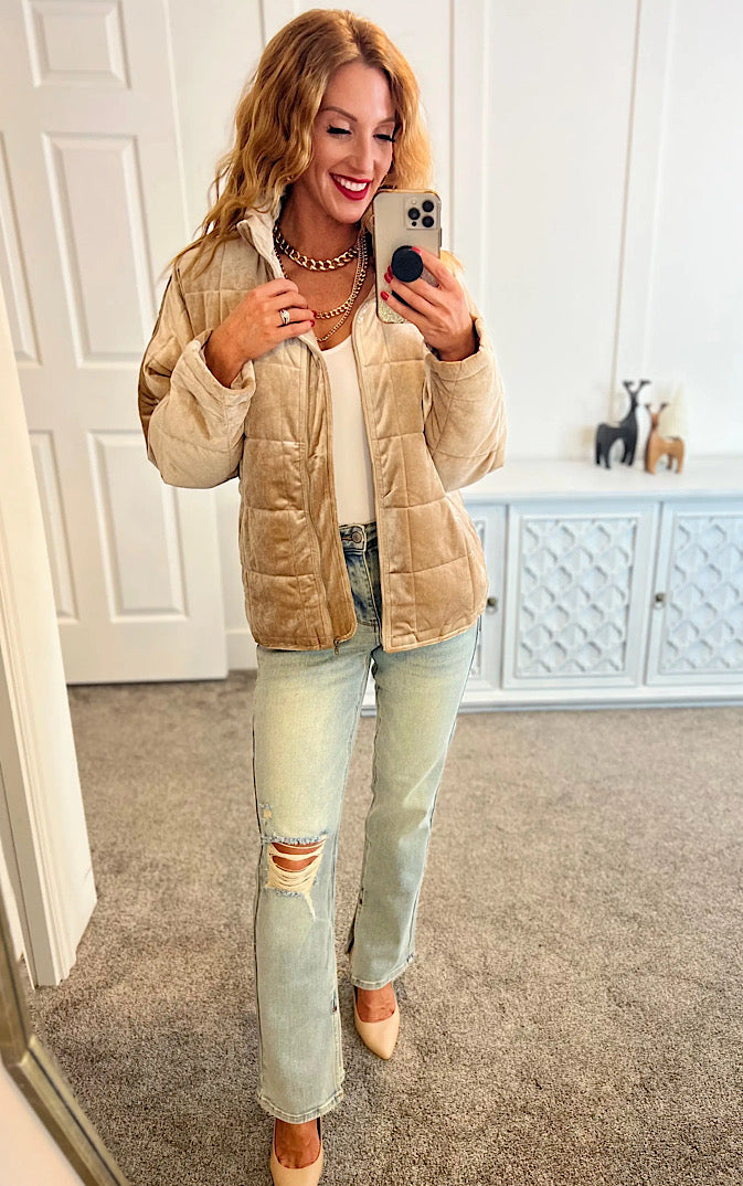 Nights On Broadway Taupe Jacket, 2X & 3X left!