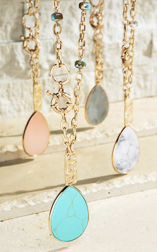 Splash Of Turquoise Gold Necklace