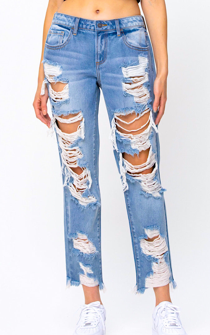 Baby You’re A Star Distressed Boyfriend Jeans, SIZES 1-5
